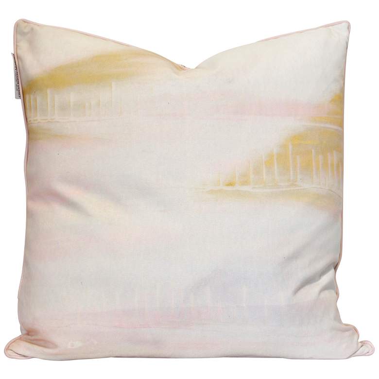 Image 1 Austin Allen James Bloom 26" x 26" Cream And Yellow Linen Art Pil