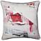 Austin Allen James Carousel 24" x 24" White And Red Linen Art Pil