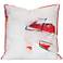 Austin Allen James Carousel 26" x 26" White And Red Linen Art Pil
