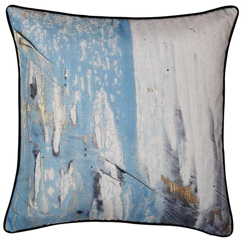 Image 1 Austin Allen James Essence Splash 24" x 24" Blue And White Linen
