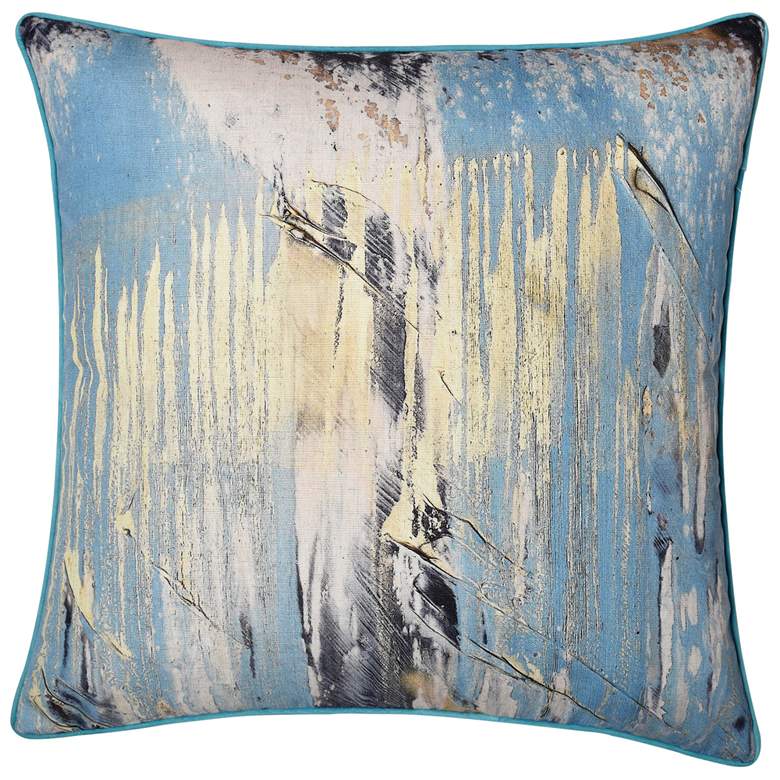 Image 1 Austin Allen James Essence Splash 26" x 26" Blue And Yellow Linen