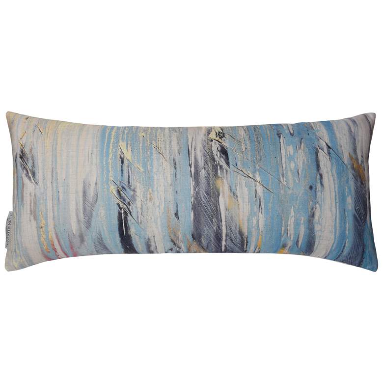 Image 1 Austin Allen James Essence Splash 35" x 15" Blue And White Linen