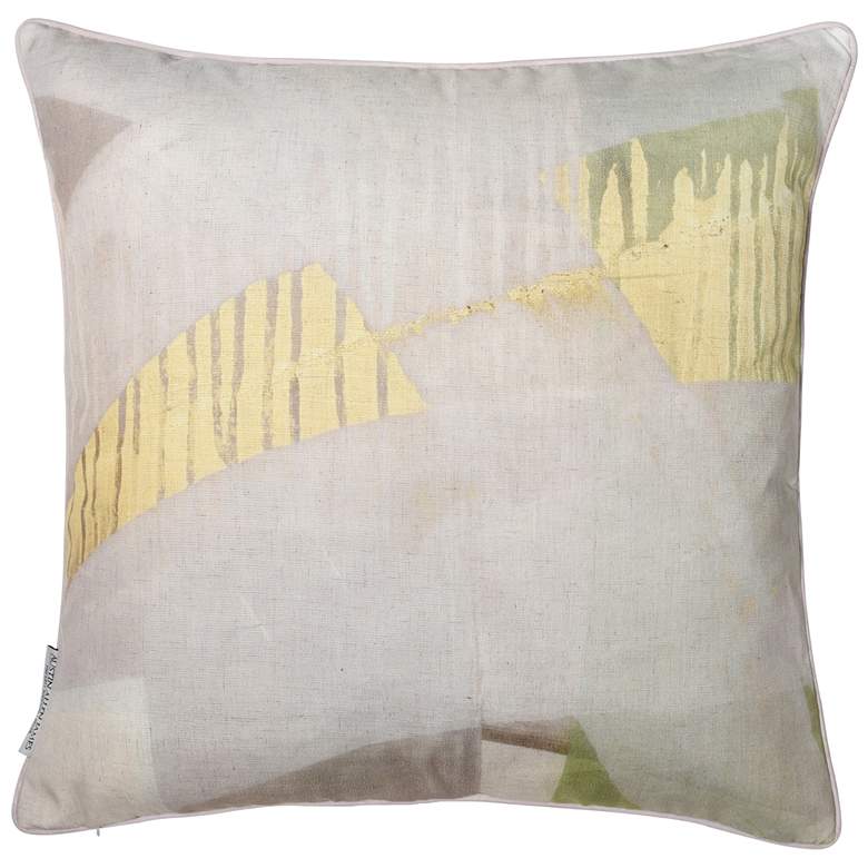 Image 1 Austin Allen James Forest Drift 26" x 26" Cream And Yellow Linen