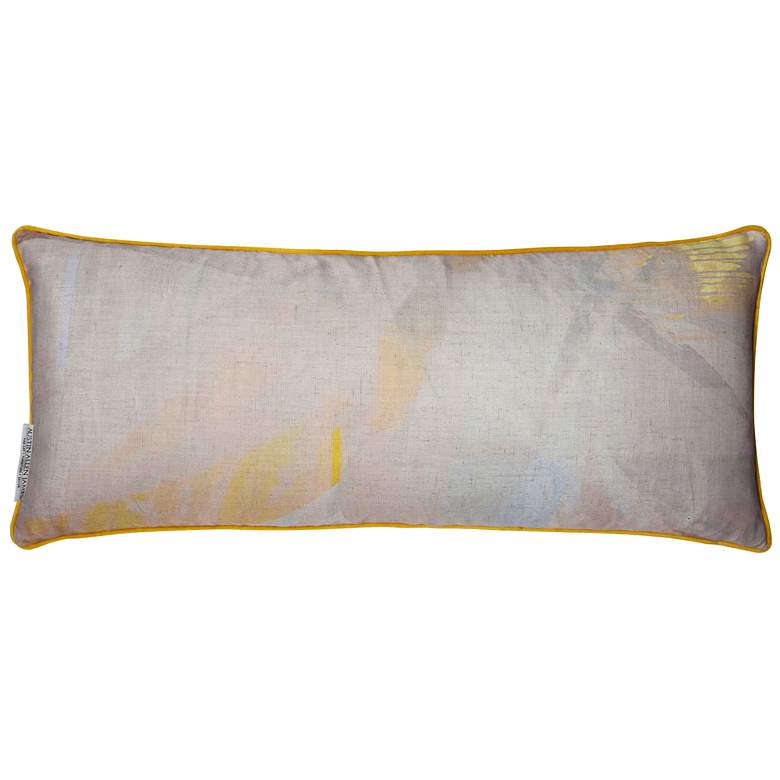Image 1 Austin Allen James Napels 35" x 15" Cream And Yellow Linen Art Pi