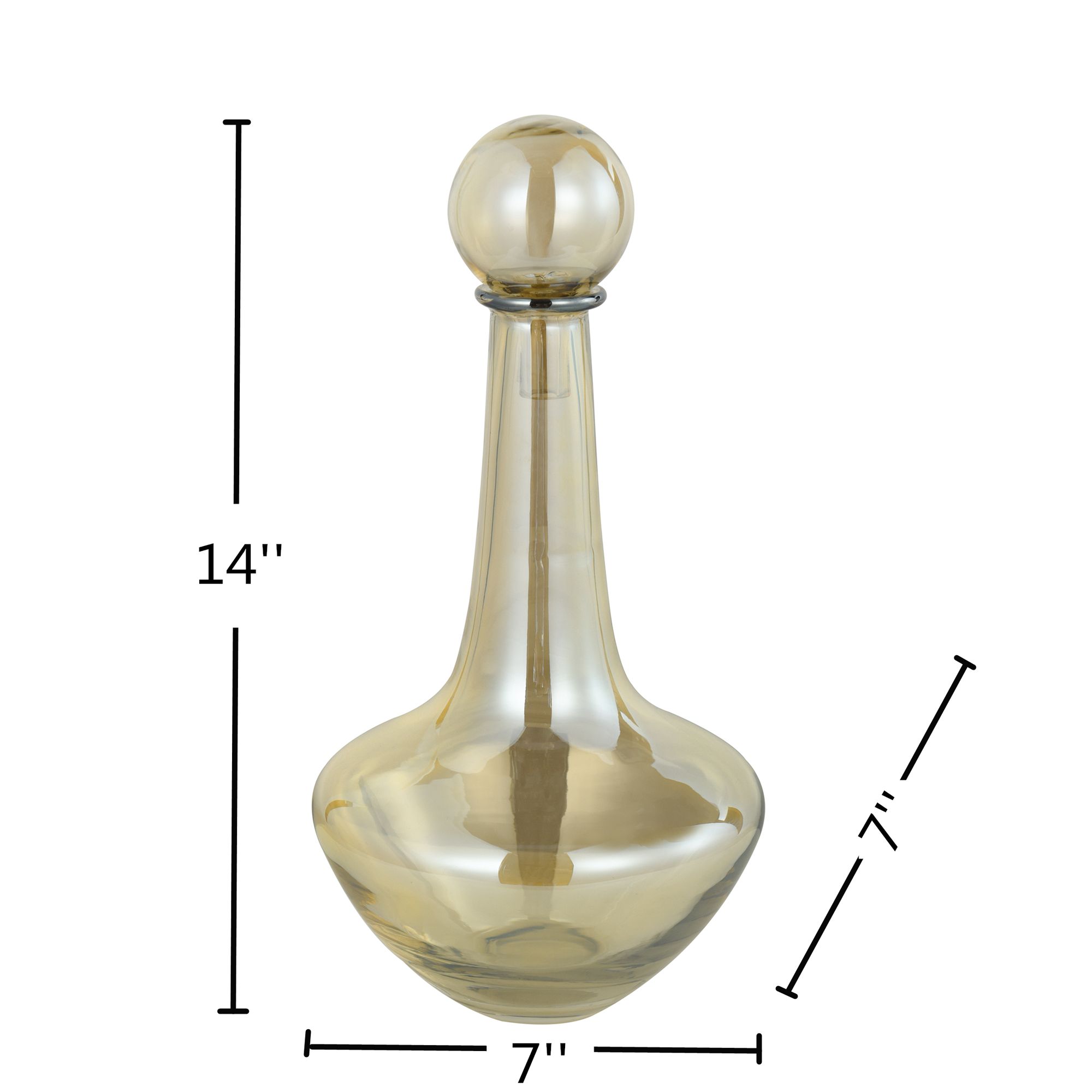 Image 5 Austin Allen James Pawn 13.8" High Amber Opulance Plated Glass Vase more views