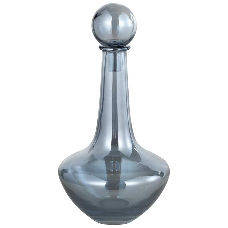 Image 1 Austin Allen James Pawn 13.8" High Smoke Blue Plated Glass Vase