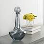 1_Austin Allen James Pawn 13.8" High Smoke Blue Plated Glass Vase