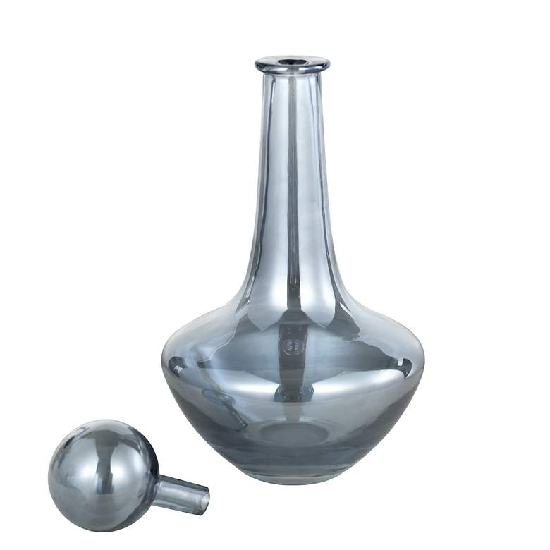 Image 3 Austin Allen James Pawn 13.8" High Smoke Blue Plated Glass Vase more views