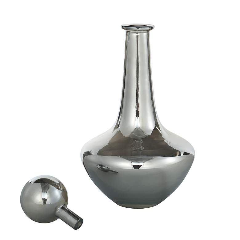 Image 3 Austin Allen James Pawn 13.8" High Smoke Gray Plated Glass Vase more views