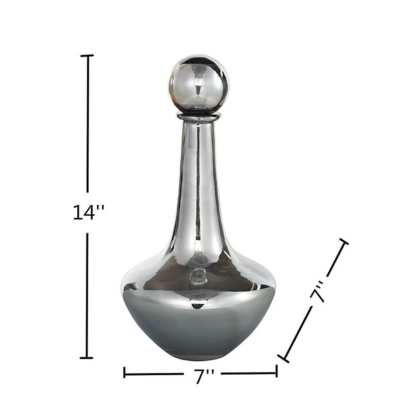 Image 5 Austin Allen James Pawn 13.8" High Smoke Gray Plated Glass Vase more views