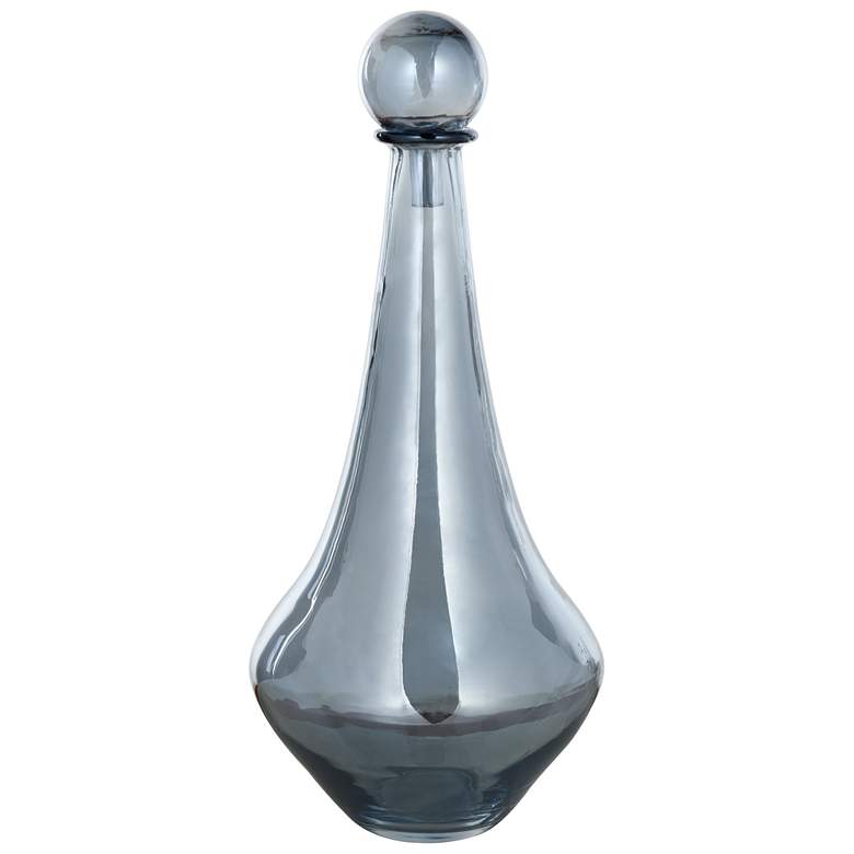 Image 1 Austin Allen James Pawn 17.8" High Smoke Blue Plated Glass Vase