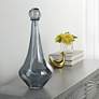 1_Austin Allen James Pawn 17.8" High Smoke Blue Plated Glass Vase