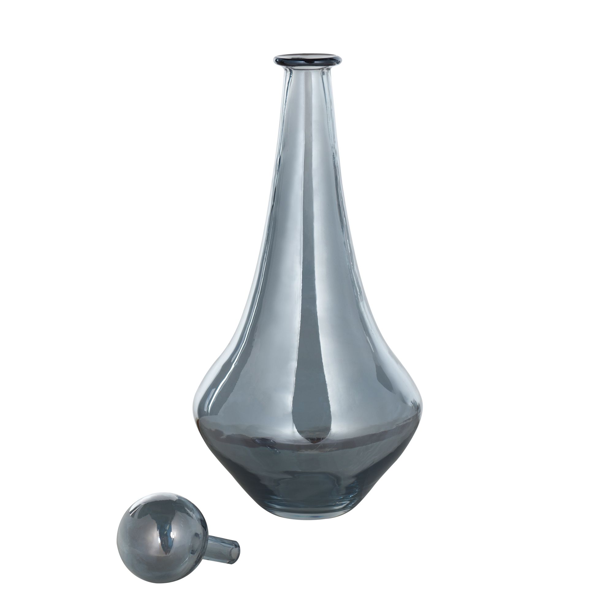 Image 3 Austin Allen James Pawn 17.8" High Smoke Blue Plated Glass Vase more views