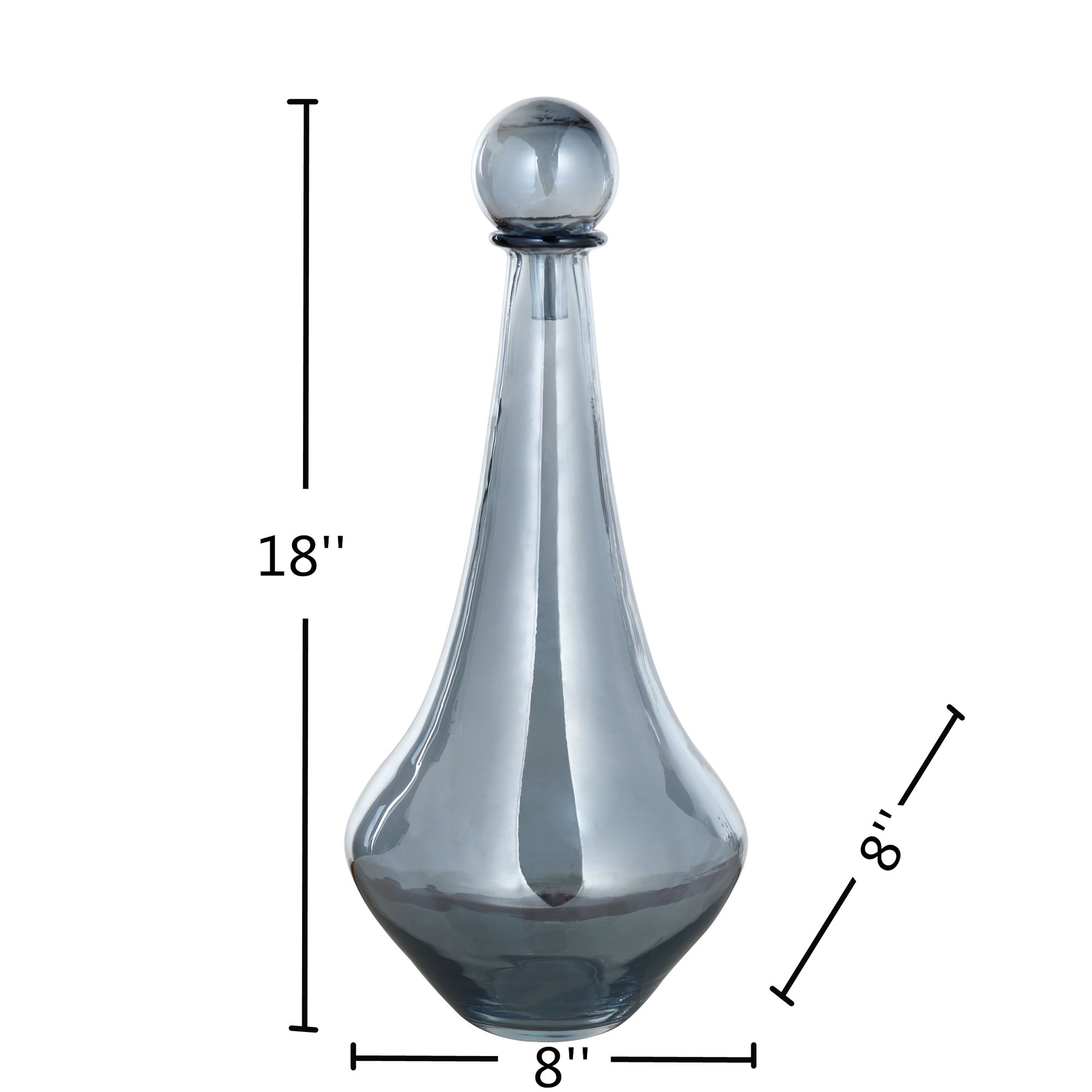 Image 5 Austin Allen James Pawn 17.8" High Smoke Blue Plated Glass Vase more views