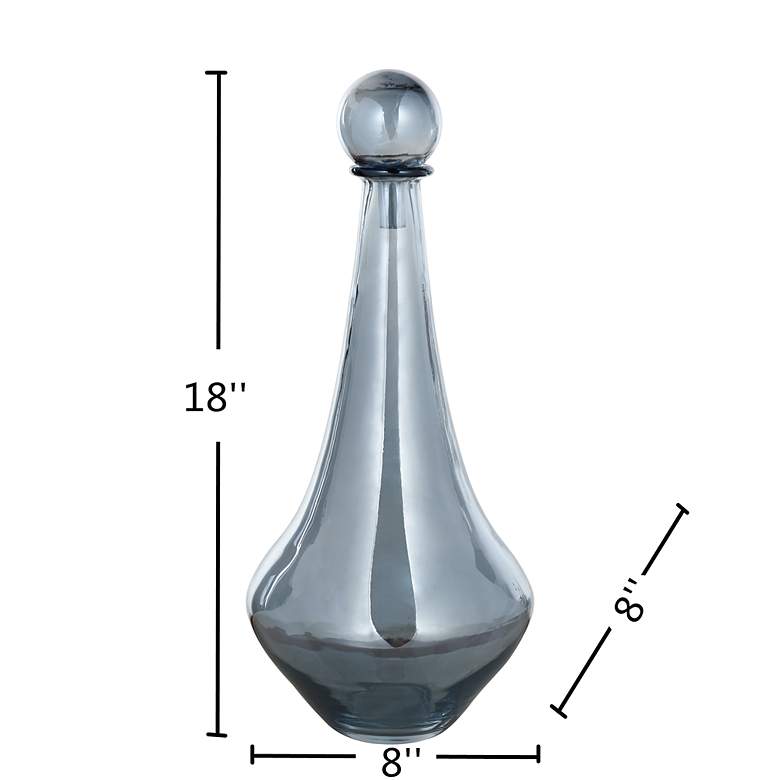 Image 5 Austin Allen James Pawn 17.8" High Smoke Blue Plated Glass Vase more views