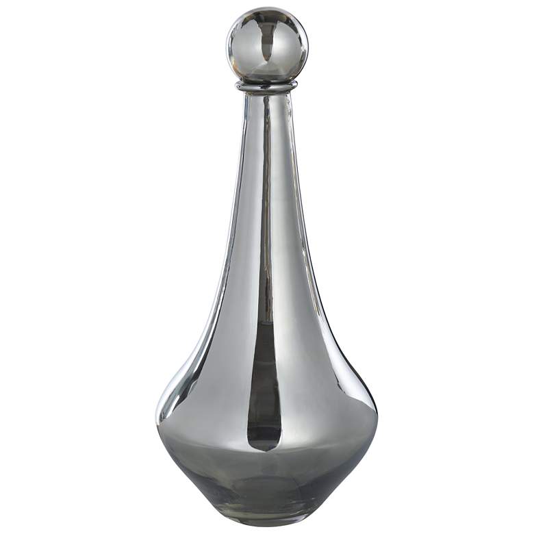 Image 1 Austin Allen James Pawn 17.8" High Smoke Gray Plated Glass Vase