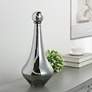 1_Austin Allen James Pawn 17.8" High Smoke Gray Plated Glass Vase