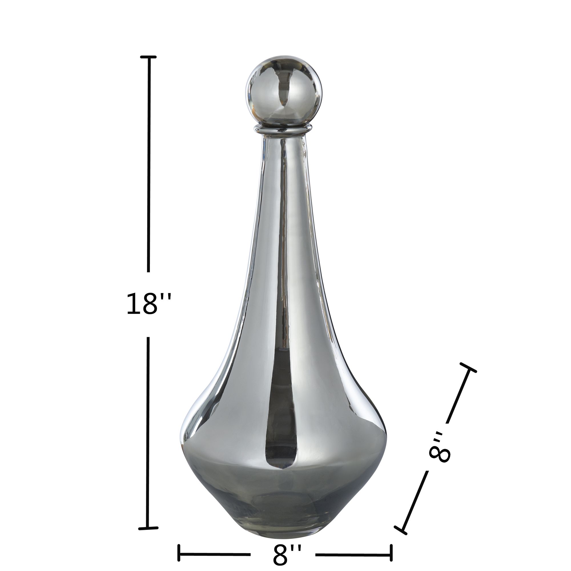 Image 5 Austin Allen James Pawn 17.8" High Smoke Gray Plated Glass Vase more views