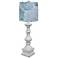 Austin Antique White Table Lamp, Aqua Coral Shade 29"H.