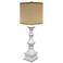 Austin Antique White Table Lamp, Jefferson Tan Linen Shade 29"H.