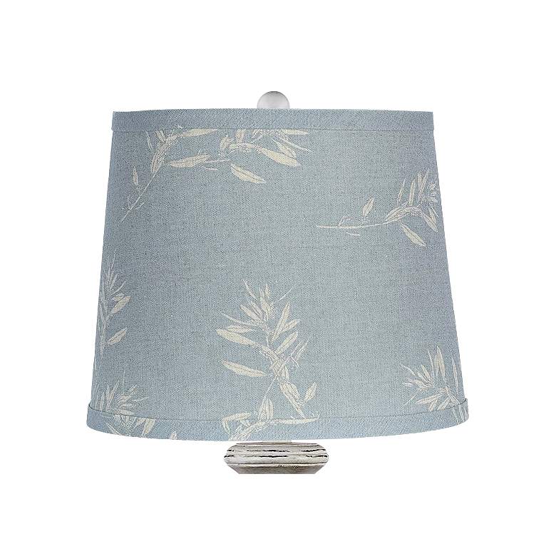 Image 2 Austin Antique White Table Lamp with Olive Grove Blue Shade more views