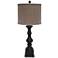 Austin Black Table Lamp, Herringbone shade 29"H
