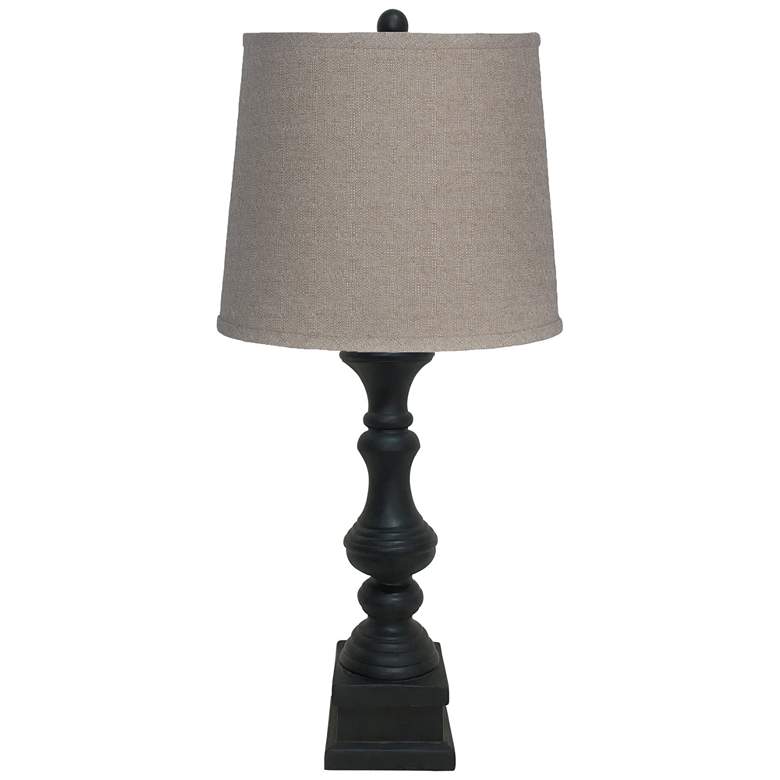 Image 1 Austin Black Table Lamp, Textured Tan Shade 29 inchH