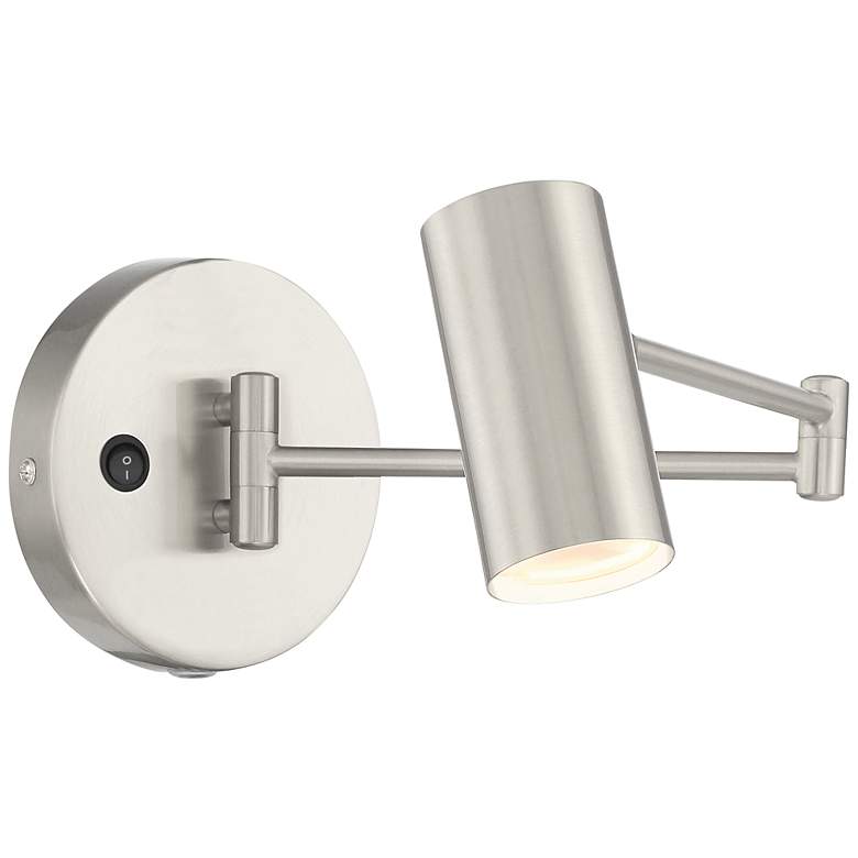 Image 1 Austin Brushed Steel LED Hardwired Swing Arm Wall Lamp