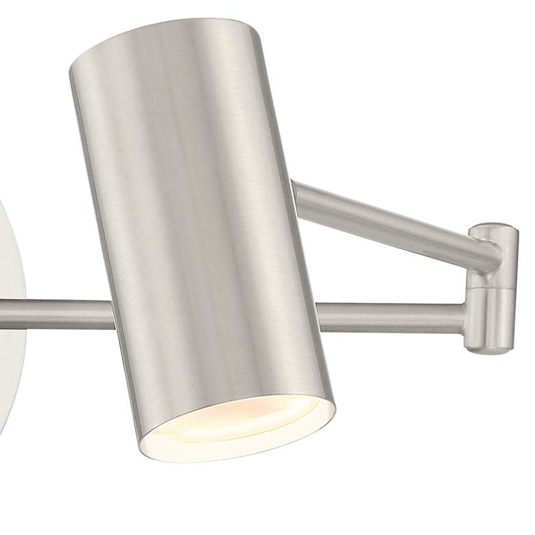 Image 2 Austin Brushed Steel LED Hardwired Swing Arm Wall Lamp more views