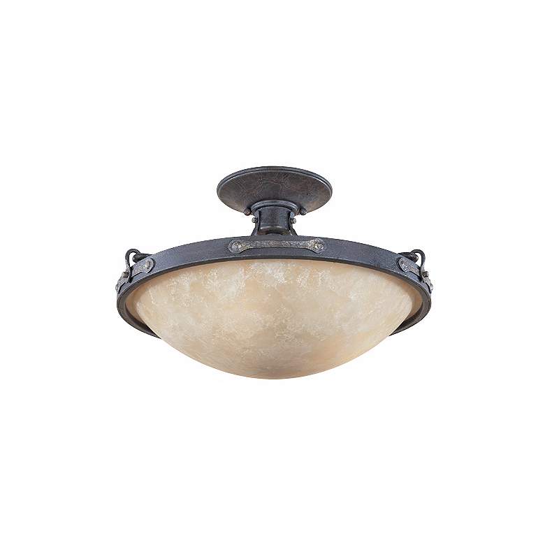 Image 2 Austin Collection 16 1/4" Wide 3-Light Rustic Iron Ceiling Light