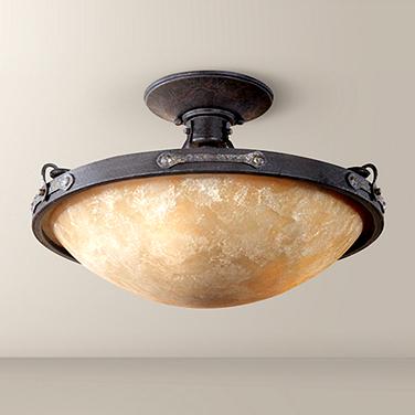 Austin Collection 16 1/4" Wide 3-Light Rustic Iron Ceiling Light