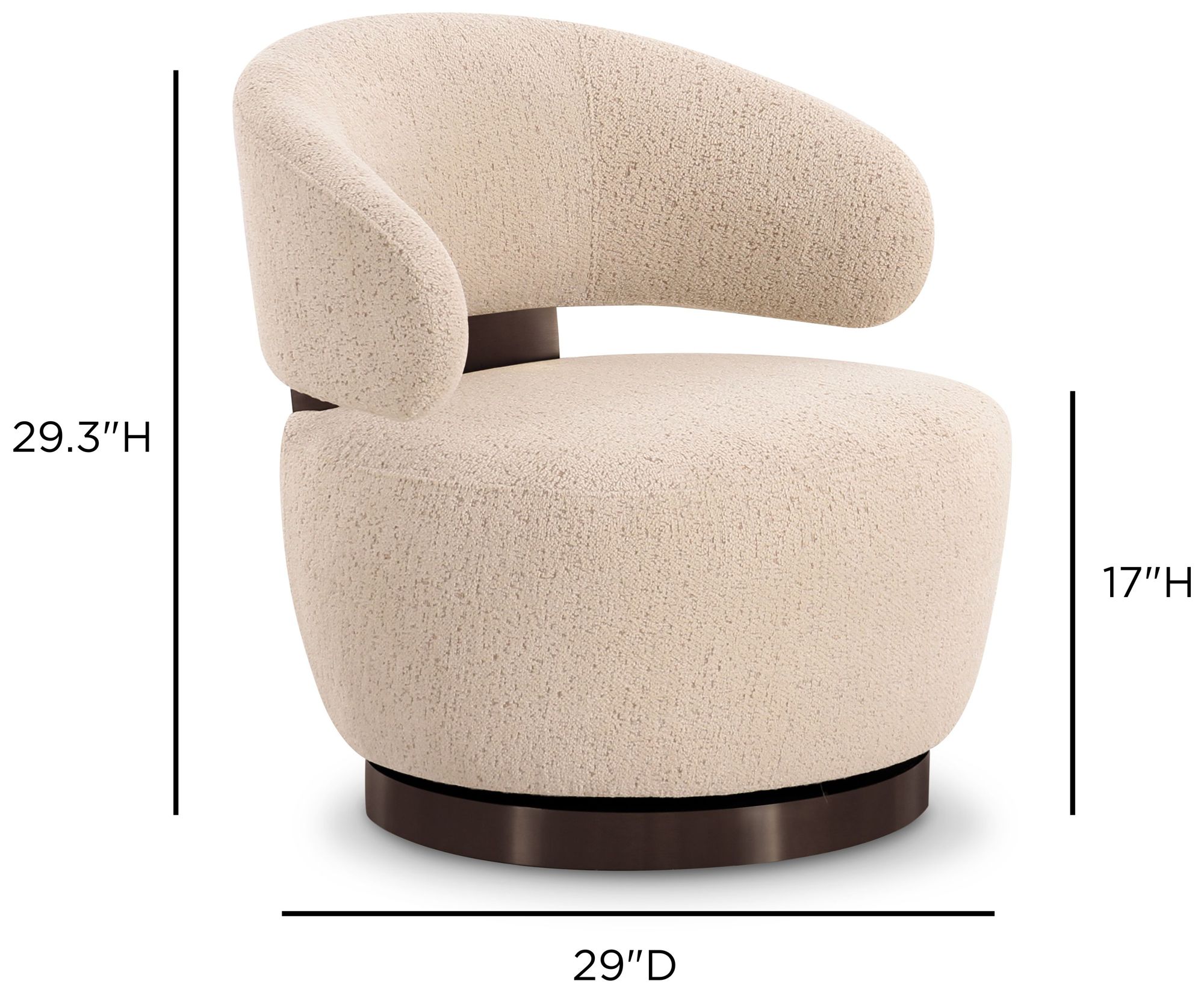 Image 6 Austin Cream Boucle Swivel Chair more views
