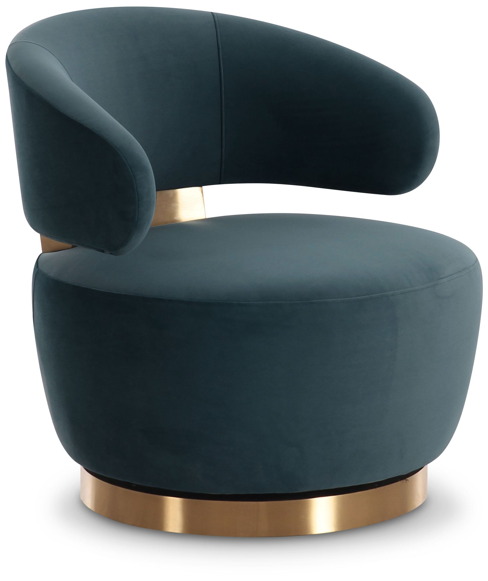 Image 3 Austin Dark Teal Velvet Swivel Chair more views