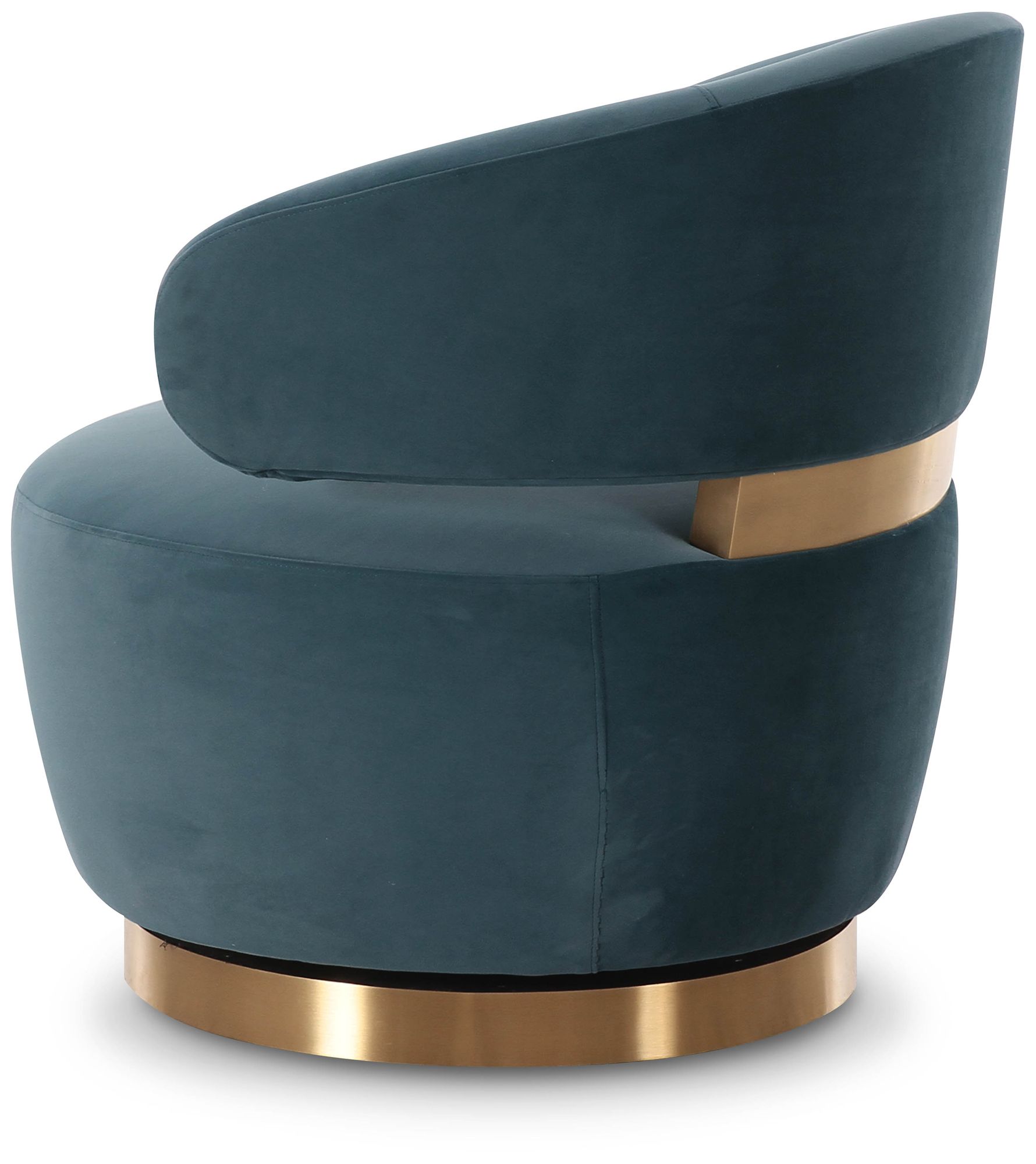 Image 4 Austin Dark Teal Velvet Swivel Chair more views