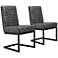 Austin Gray Leather Dining Chairs Set of 2