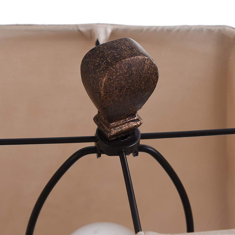 Image 5 Austin Patchwork Bronze Cream Gold Leaf Table Lamp more views