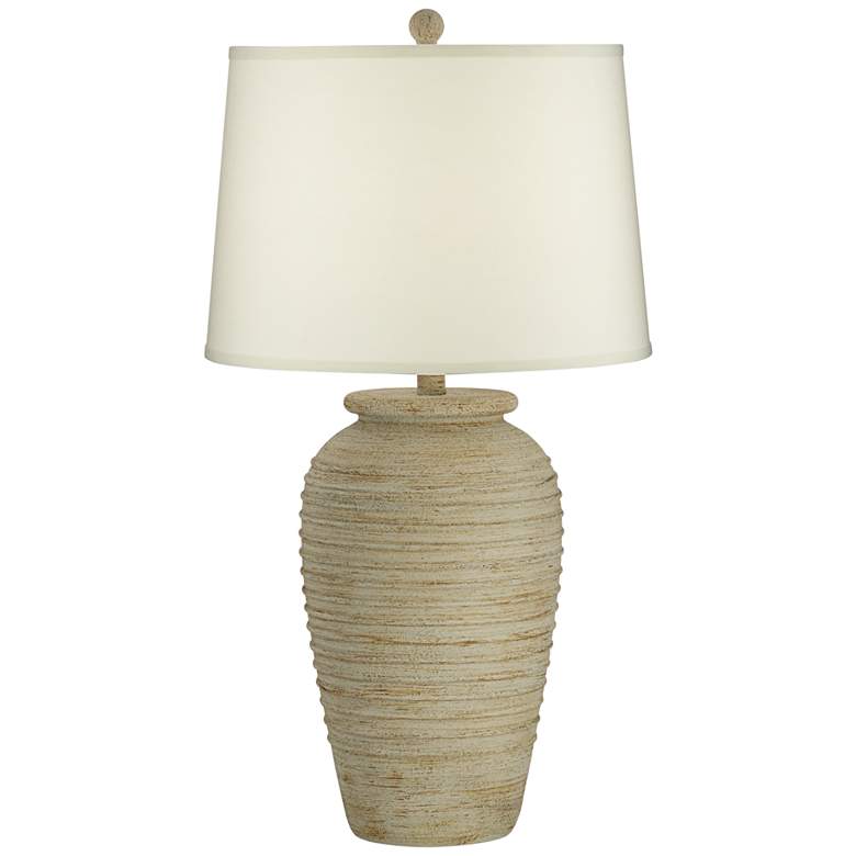 Image 2 Austin Sand Ridged Southwest Rustic Jug Table Lamp With USB Dimmer