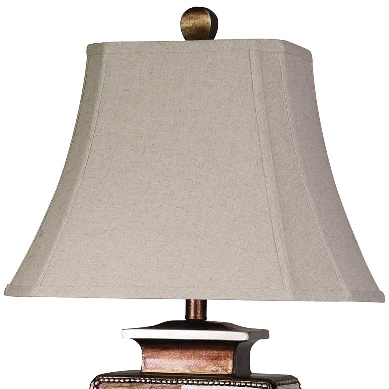 Image 3 Austin Table Lamp - Bronze, Cream, Gold Leaf Finish - Taupe Fabric Shade more views