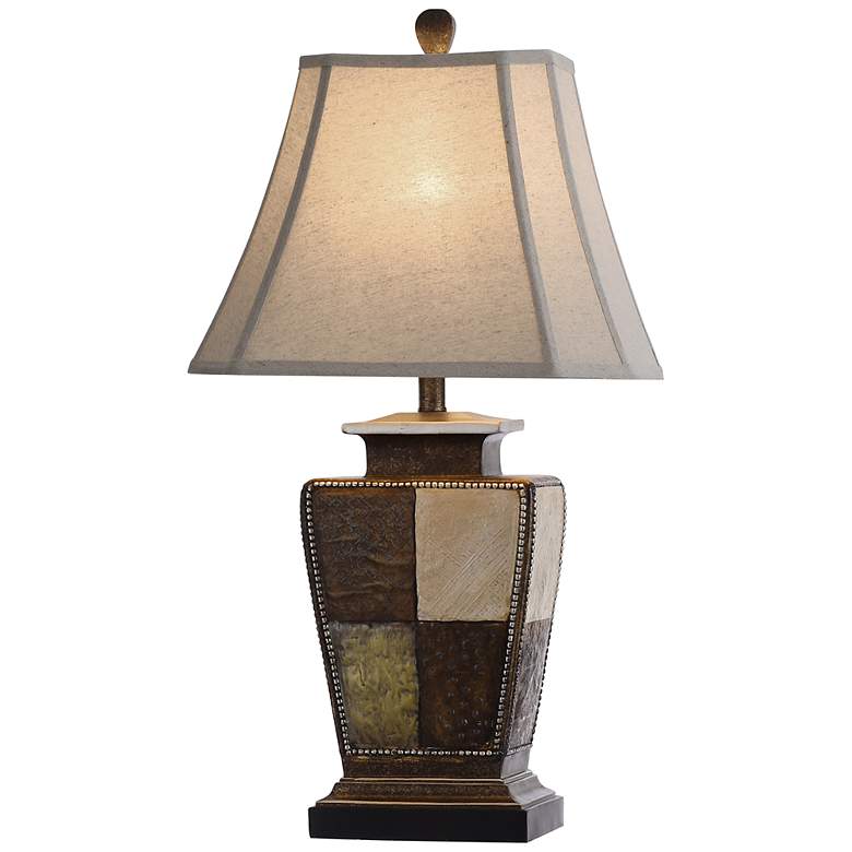 Image 6 Austin Table Lamp - Bronze, Cream, Gold Leaf Finish - Taupe Fabric Shade more views