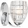 Austine 7 1/2" High Chrome and Clear Glass Wall Sconce