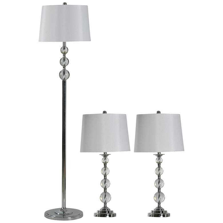 Image 1 Authentic Crystal Modern Floor and Table Lamps Set