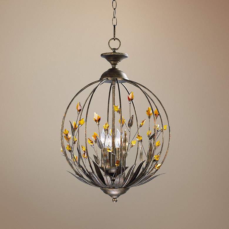 Image 1 Autumn 16" Wide Dusk Wrought Iron Pendant