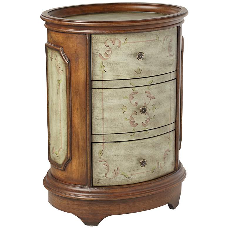 Image 1 Autumn 3-Drawer Oval Hand-Painted Accent Chest
