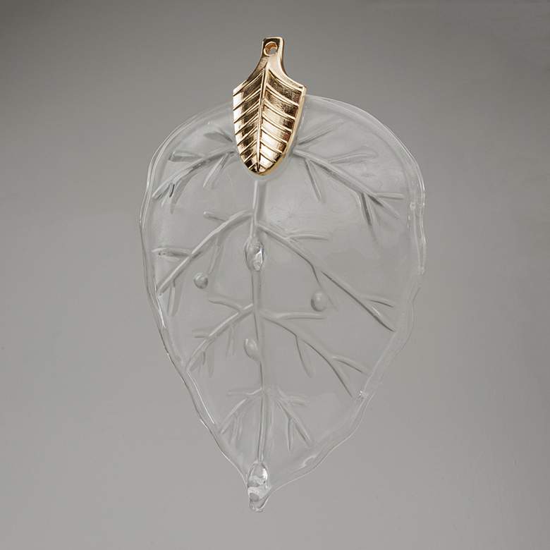 Image 3 Autumn 39 1/2"W Gold Frost Glass Leaves 12-Light Chandelier more views