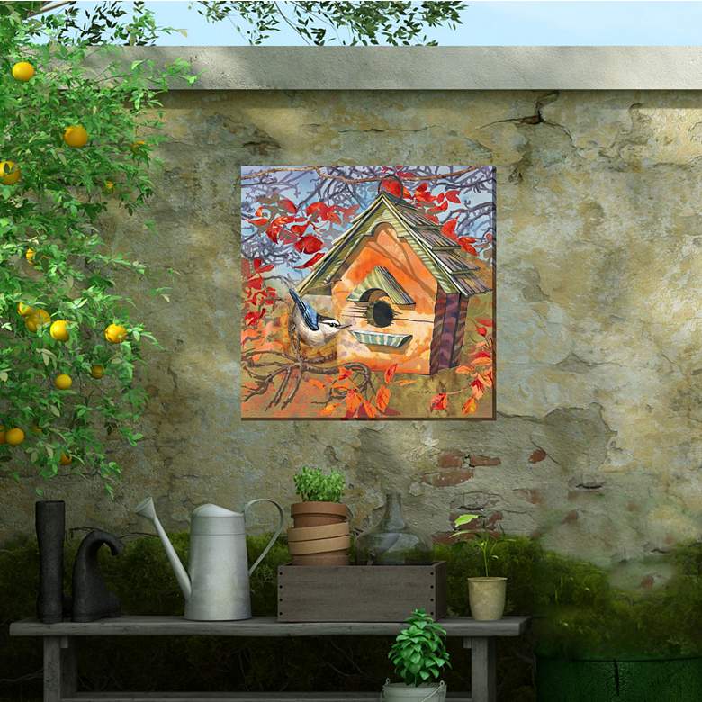 Image 3 Autumn Bird 24" Square Outdoor Canvas Wall Art more views