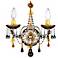 Autumn Crystal and Antique Silver Two Light Sconce
