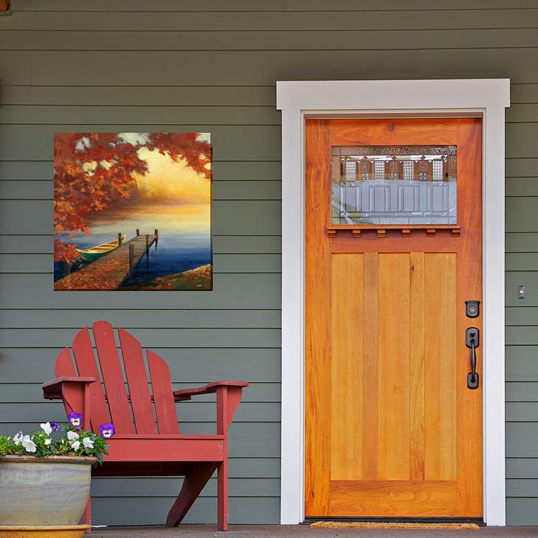 Image 3 Autumn Dock 24" Square Outdoor Canvas Wall Art more views