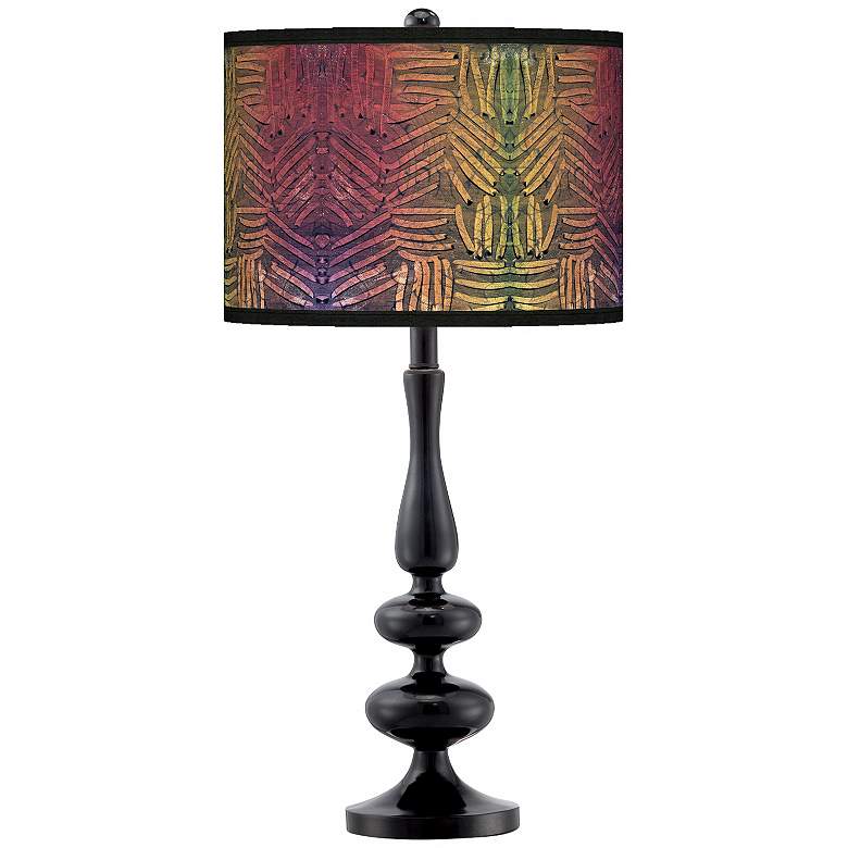 Image 1 Autumn Fractals Giclee Paley Black Table Lamp