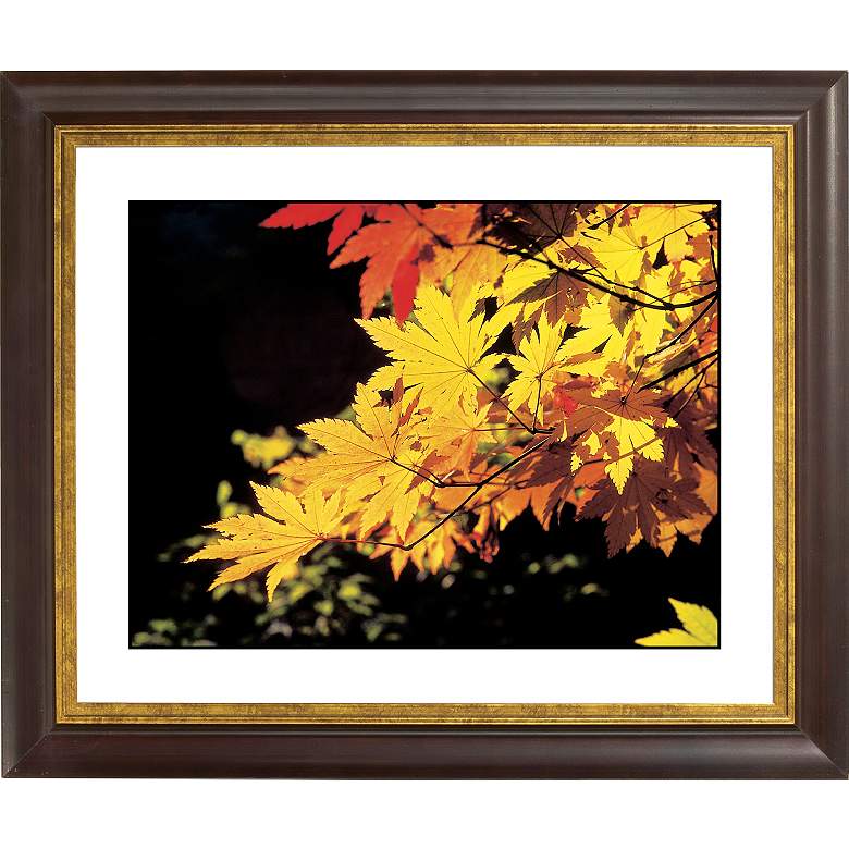 Image 1 Autumn Leaves Gold Bronze Frame Giclee 20 inch Wide Wall Art
