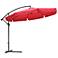 Autumn Red and Brown Steel Offset Market Table Umbrella